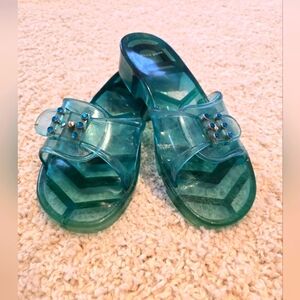 Patricia Green Jelly Sandals Green/Turquoise Transparent Handcrafted In Spain